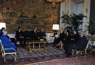 Esponenti della casa Editrice Einaudi, per presentare il volume Dall'Alto Medioevo all'età dei ghetti