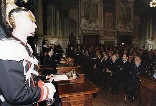 Roma, Palazzo Spada: intervento del Presidente della Repubblica, in forma ufficiale, alla cerimonia di insediamento del presidente del Consiglio di Stato prof. Renato Laschena