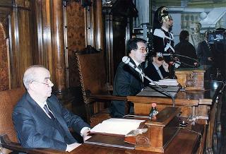 Roma, Palazzo Spada: intervento del Presidente della Repubblica, in forma ufficiale, alla cerimonia di insediamento del presidente del Consiglio di Stato prof. Renato Laschena
