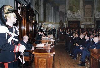 Roma, Palazzo Spada: intervento del Presidente della Repubblica, in forma ufficiale, alla cerimonia di insediamento del presidente del Consiglio di Stato prof. Renato Laschena