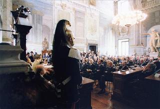 Roma, Palazzo Spada: intervento del Presidente della Repubblica, in forma ufficiale, alla cerimonia di insediamento del presidente del Consiglio di Stato prof. Renato Laschena