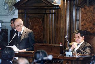 Roma, Palazzo Spada: intervento del Presidente della Repubblica, in forma ufficiale, alla cerimonia di insediamento del presidente del Consiglio di Stato prof. Renato Laschena