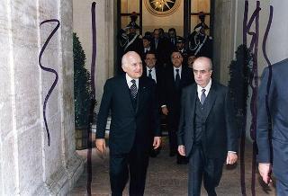 Roma, Palazzo Spada: intervento del Presidente della Repubblica, in forma ufficiale, alla cerimonia di insediamento del presidente del Consiglio di Stato prof. Renato Laschena