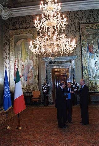 Incontro con il Presidente dello Stato Islamico dell'Afghanistan Burhanuddin Rabbani