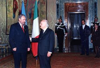 Incontro con il Presidente della Repubblica di Cuba Fidel Castro Ruz