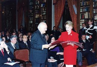 Roma, Palazzo Corsini, Accademia Nazionale dei Lincei: intervento del Presidente della Repubblica alla cerimonia di consegna dei Premi Balzan 1996
