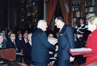 Roma, Palazzo Corsini, Accademia Nazionale dei Lincei: intervento del Presidente della Repubblica alla cerimonia di consegna dei Premi Balzan 1996