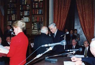 Roma, Palazzo Corsini, Accademia Nazionale dei Lincei: intervento del Presidente della Repubblica alla cerimonia di consegna dei Premi Balzan 1996