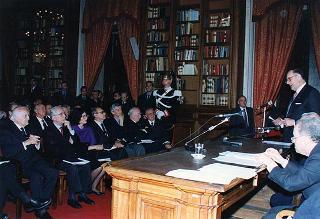 Roma, Palazzo Corsini, Accademia Nazionale dei Lincei: intervento del Presidente della Repubblica alla cerimonia di consegna dei Premi Balzan 1996