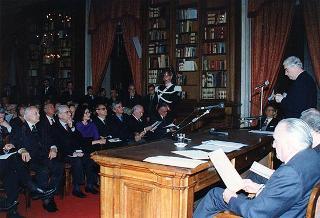 Roma, Palazzo Corsini, Accademia Nazionale dei Lincei: intervento del Presidente della Repubblica alla cerimonia di consegna dei Premi Balzan 1996