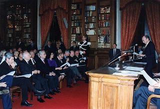 Roma, Palazzo Corsini, Accademia Nazionale dei Lincei: intervento del Presidente della Repubblica alla cerimonia di consegna dei Premi Balzan 1996