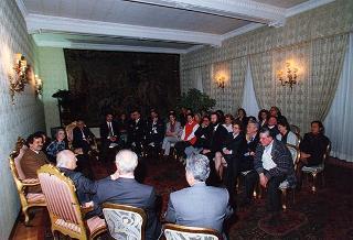 Francesco Florenzano, presidente dell'Università Popolare di Roma, ed una delegazione di docenti iscritti ai corsi dell'Ateneo