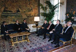 Augusto Bocchini, presidente della Confederazione generale dell'agricoltura italiana, con la Giunta esecutiva della Confagricoltura