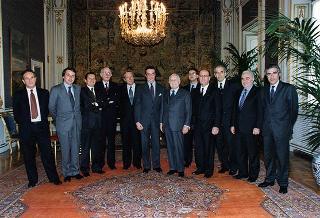 Augusto Bocchini, presidente della Confederazione generale dell'agricoltura italiana, con la Giunta esecutiva della Confagricoltura