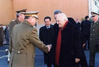 Roma, Scuola del Genio, Città Militare della Cecchignola: intervento del Presidente della Repubblica alla cerimonia in onore dei Caduti e del personale impegnato nell'attività di sminamento e di bonifica da ordigni esplosivi, nella ricorrenza di S. Barbara e del giuramento degli allievi del 165° Corso ABC del Genio
