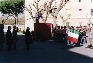 Roma, Scuola del Genio, Città Militare della Cecchignola: intervento del Presidente della Repubblica alla cerimonia in onore dei Caduti e del personale impegnato nell'attività di sminamento e di bonifica da ordigni esplosivi, nella ricorrenza di S. Barbara e del giuramento degli allievi del 165° Corso ABC del Genio
