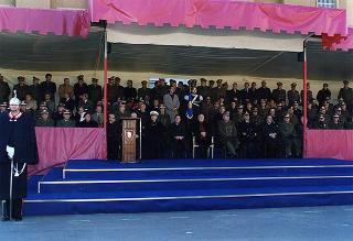 Roma, Scuola del Genio, Città Militare della Cecchignola: intervento del Presidente della Repubblica alla cerimonia in onore dei Caduti e del personale impegnato nell'attività di sminamento e di bonifica da ordigni esplosivi, nella ricorrenza di S. Barbara e del giuramento degli allievi del 165° Corso ABC del Genio
