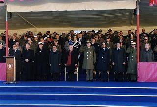 Roma, Scuola del Genio, Città Militare della Cecchignola: intervento del Presidente della Repubblica alla cerimonia in onore dei Caduti e del personale impegnato nell'attività di sminamento e di bonifica da ordigni esplosivi, nella ricorrenza di S. Barbara e del giuramento degli allievi del 165° Corso ABC del Genio