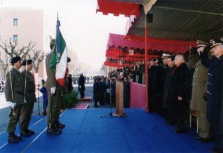 Roma, Scuola del Genio, Città Militare della Cecchignola: intervento del Presidente della Repubblica alla cerimonia in onore dei Caduti e del personale impegnato nell'attività di sminamento e di bonifica da ordigni esplosivi, nella ricorrenza di S. Barbara e del giuramento degli allievi del 165° Corso ABC del Genio