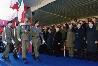 Roma, Scuola del Genio, Città Militare della Cecchignola: intervento del Presidente della Repubblica alla cerimonia in onore dei Caduti e del personale impegnato nell'attività di sminamento e di bonifica da ordigni esplosivi, nella ricorrenza di S. Barbara e del giuramento degli allievi del 165° Corso ABC del Genio