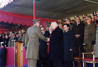Roma, Scuola del Genio, Città Militare della Cecchignola: intervento del Presidente della Repubblica alla cerimonia in onore dei Caduti e del personale impegnato nell'attività di sminamento e di bonifica da ordigni esplosivi, nella ricorrenza di S. Barbara e del giuramento degli allievi del 165° Corso ABC del Genio