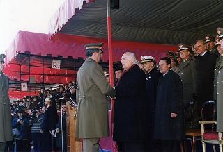Roma, Scuola del Genio, Città Militare della Cecchignola: intervento del Presidente della Repubblica alla cerimonia in onore dei Caduti e del personale impegnato nell'attività di sminamento e di bonifica da ordigni esplosivi, nella ricorrenza di S. Barbara e del giuramento degli allievi del 165° Corso ABC del Genio