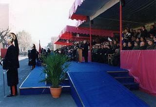 Roma, Scuola del Genio, Città Militare della Cecchignola: intervento del Presidente della Repubblica alla cerimonia in onore dei Caduti e del personale impegnato nell'attività di sminamento e di bonifica da ordigni esplosivi, nella ricorrenza di S. Barbara e del giuramento degli allievi del 165° Corso ABC del Genio