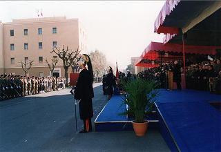 Roma, Scuola del Genio, Città Militare della Cecchignola: intervento del Presidente della Repubblica alla cerimonia in onore dei Caduti e del personale impegnato nell'attività di sminamento e di bonifica da ordigni esplosivi, nella ricorrenza di S. Barbara e del giuramento degli allievi del 165° Corso ABC del Genio