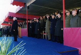 Roma, Scuola del Genio, Città Militare della Cecchignola: intervento del Presidente della Repubblica alla cerimonia in onore dei Caduti e del personale impegnato nell'attività di sminamento e di bonifica da ordigni esplosivi, nella ricorrenza di S. Barbara e del giuramento degli allievi del 165° Corso ABC del Genio