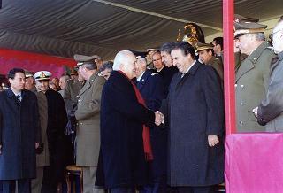 Roma, Scuola del Genio, Città Militare della Cecchignola: intervento del Presidente della Repubblica alla cerimonia in onore dei Caduti e del personale impegnato nell'attività di sminamento e di bonifica da ordigni esplosivi, nella ricorrenza di S. Barbara e del giuramento degli allievi del 165° Corso ABC del Genio