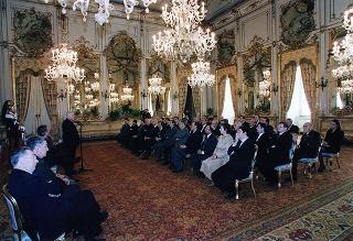 Guido Farolfi, presidente della Sezione d'Italia dell'Associazione dei giornalisti europei, con una delegazione