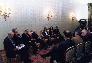 Il Presidente della Repubblica Scalfaro incontra l'avv. Marina Magistrelli, coordinatore nazionale del Movimento per l'Ulivo, con una delegazione