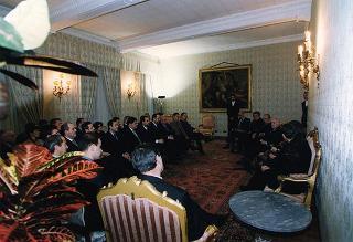 Il Presidente della Repubblica Scalfaro incontra l'avv. Marina Magistrelli, coordinatore nazionale del Movimento per l'Ulivo, con una delegazione