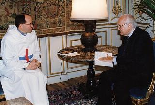 Il Presidente della Repubblica Scalfaro riceve Padre Giovanni Pujana, vicario dei Padri Trinitari spagnoli, con i padri Luigi Cianfriglia e Isidoro Murciego
