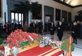 Roma, Campidoglio, Sala della Protomoteca: intervento del Presidente della Repubblica alle onoranze funebri per la morte di Marcello Mastroianni