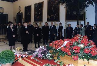 Roma, Campidoglio, Sala della Protomoteca: intervento del Presidente della Repubblica alle onoranze funebri per la morte di Marcello Mastroianni
