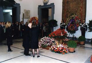 Roma, Campidoglio, Sala della Protomoteca: intervento del Presidente della Repubblica alle onoranze funebri per la morte di Marcello Mastroianni