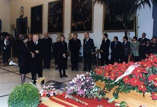 Roma, Campidoglio, Sala della Protomoteca: intervento del Presidente della Repubblica alle onoranze funebri per la morte di Marcello Mastroianni