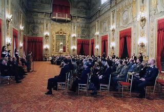 Incontro del Presidente della Repubblica Oscar Luigi Scalfaro con il Quadro Permanente e frequentatori dell'89° Corso del NATO Defense College