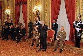 Incontro del Presidente della Repubblica Oscar Luigi Scalfaro con il Quadro Permanente e frequentatori dell'89° Corso del NATO Defense College