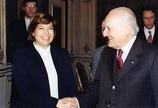 Incontro del Presidente della Repubblica Oscar Luigi Scalfaro con la Signora Tansu Ciller, Vice Primo Ministro e ministro per gli affari esteri della Turchia