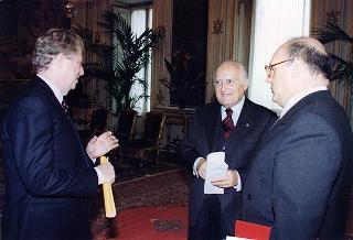 Incontro del Presidente della Repubblica Oscar Luigi Scalfaro con Kasymzhomart Tokaev, ministro degli esteri del Kazakistan