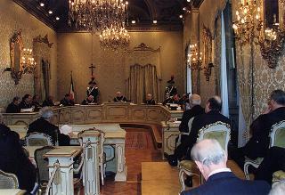 Intervento alla prima udienza pubblica della Corte Costituzionale per l'anno 1997. Roma (Palazzo della Consulta)