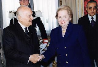 Incontro del Presidente della Repubblica Oscar Luigi Scalfaro con Madeleine Albright, Segretario di Stato degli Stati Uniti d'America