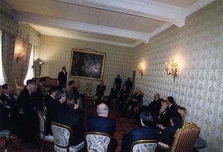 Il Presidente della Repubblica Oscar Luigi Scalfaro incontra Aldo Pagni, presidente della Federazione Nazionale degli Ordini dei Medici Chirurghi e degli Odontoiatri, con il Comitato centrale