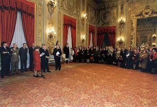 Incontro del Presidente della Repubblica Oscar Luigi Scalfaro con la prof.ssa Cesarina Checcacci, presidente dell'Unione Cattolica Italiana Insegnanti Medi, e una delegazione di partecipanti al 19° Congresso nazionale dell'UCIIM
