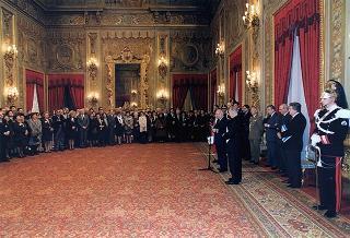 Incontro del Presidente della Repubblica Oscar Luigi Scalfaro con la prof.ssa Cesarina Checcacci, presidente dell'Unione Cattolica Italiana Insegnanti Medi, e una delegazione di partecipanti al 19° Congresso nazionale dell'UCIIM
