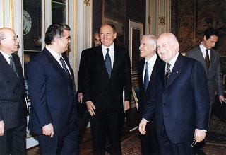 Incontro del Presidente della Repubblica Oscar Luigi Scalfaro con Rafic Hariri, Primo Ministro della Repubblica Libanese
