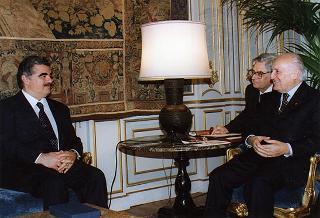 Incontro del Presidente della Repubblica Oscar Luigi Scalfaro con Rafic Hariri, Primo Ministro della Repubblica Libanese