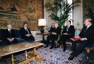 Incontro del Presidente della Repubblica Oscar Luigi Scalfaro con Rafic Hariri, Primo Ministro della Repubblica Libanese